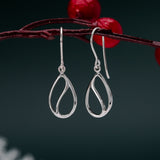 Modern Leaf Outline Dangle Earrings
