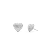 Hammered Heart Studs