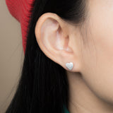 Hammered Heart Studs