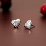Hammered Heart Studs
