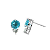 Double Round Gemstones Studs