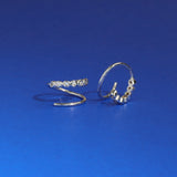 Clare Minimalist Wrap Pull Through Hoops with Stone