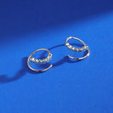 Clare Minimalist Wrap Pull Through Hoops with Stone