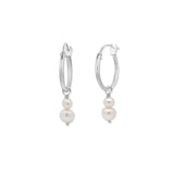 Double Pearl Hoop Earrings