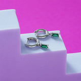 Clare Huggies with Baguette Charm Stone