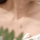 Clare Dancing Fairy Necklace with Stone