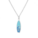 Ocean Wave Surfboard Necklace