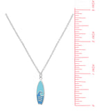 Ocean Wave Surfboard Necklace