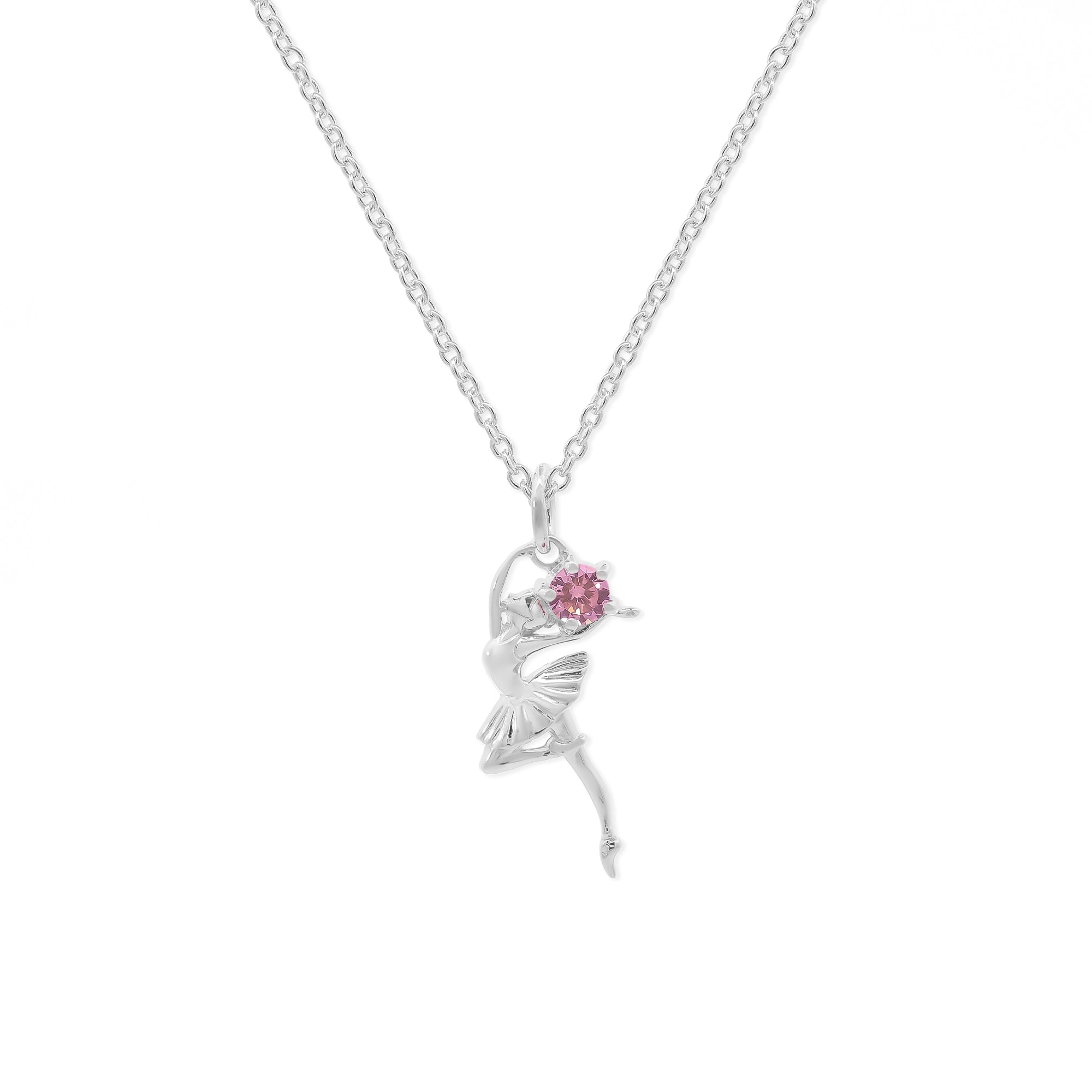 Clare Dancing Fairy Necklace with Stone