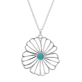 Open Bloom Necklace with Turquoise