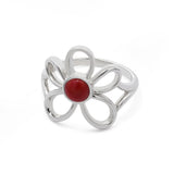 Floral Bloom Ring with Stone