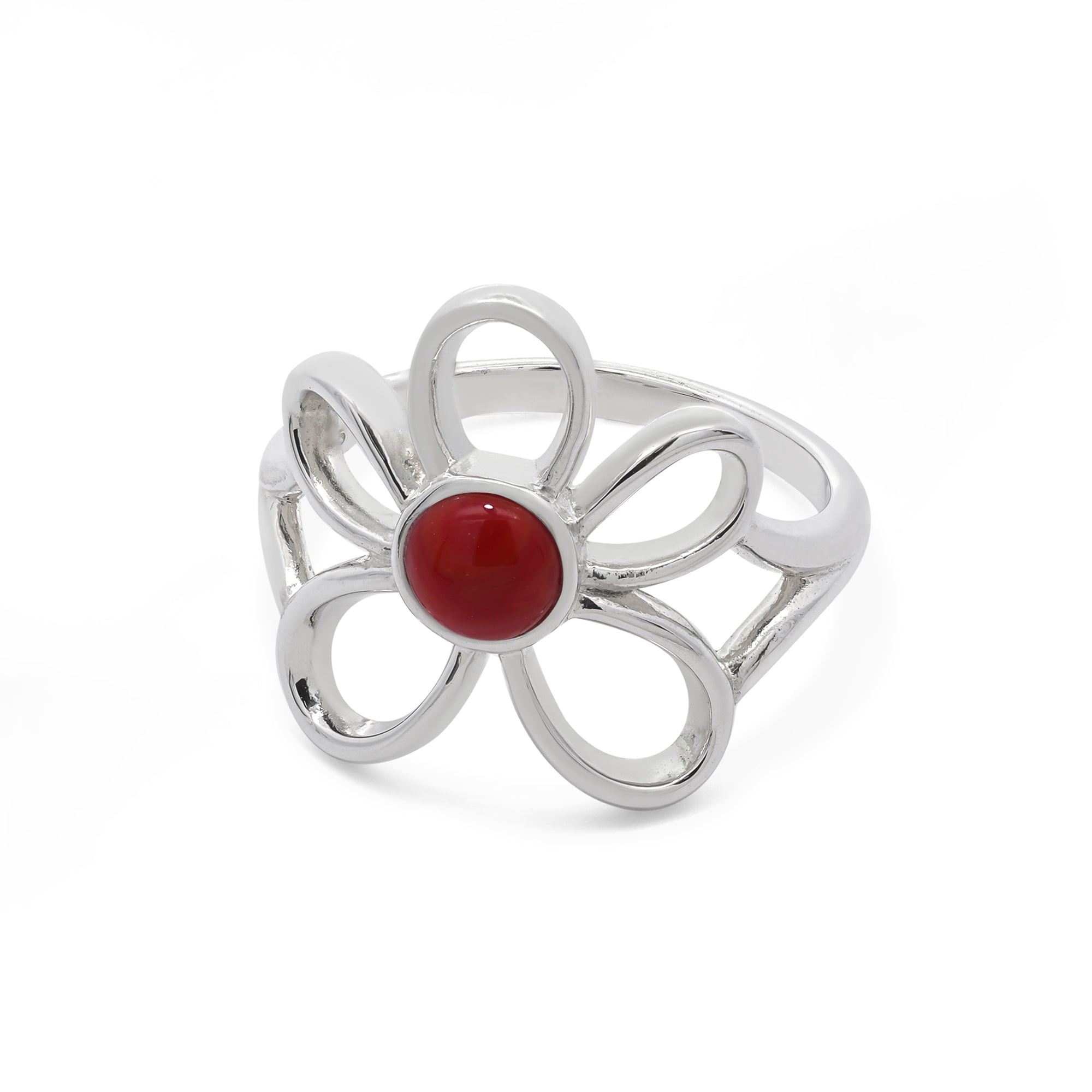 Floral Bloom Ring with Stone