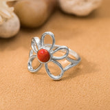 Floral Bloom Ring with Stone