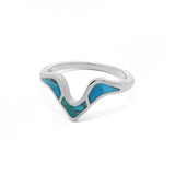 Wave Ring with Stone