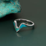 Wave Ring with Stone