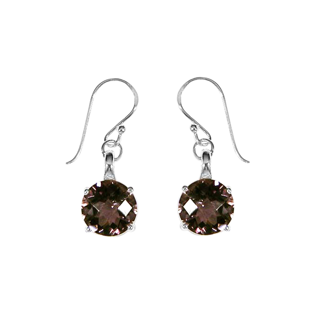 Round Gemstone Dangle Earrings