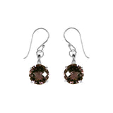 Round Gemstone Dangle Earrings