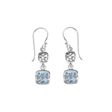 Cushion Gemstone Dangle Earrings