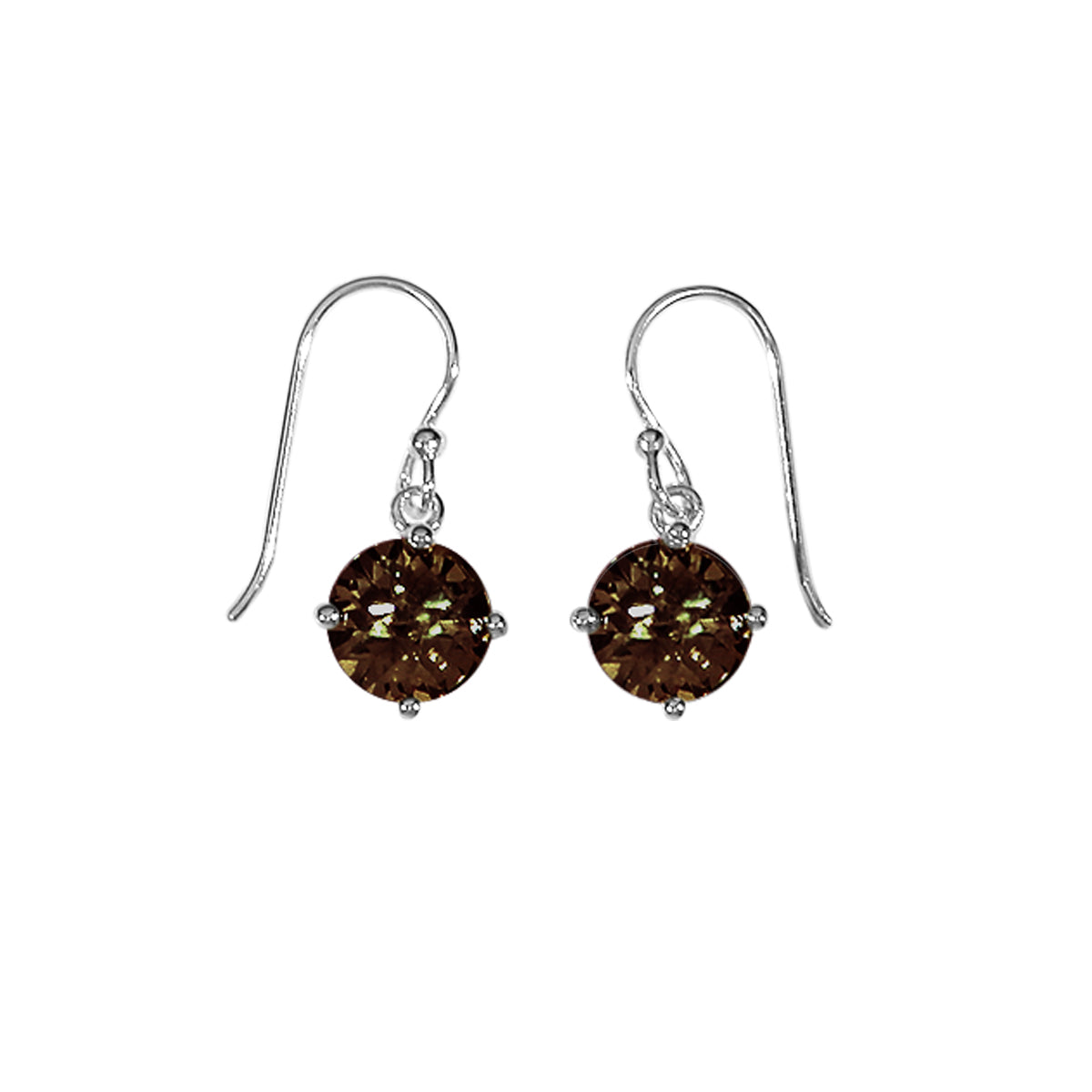 Round Gemstone Dangle Earrings