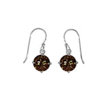 Round Gemstone Dangle Earrings