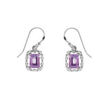Rectangular Gemstone Dangle Earrings