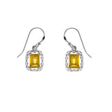 Rectangular Gemstone Dangle Earrings