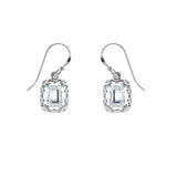 Rectangular Gemstone Dangle Earrings