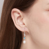 Luna Pearl Dangles with CZ Blue Topaz