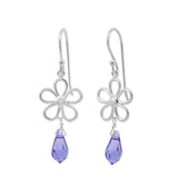 Outline Daisy Dangles with Lavender CZ