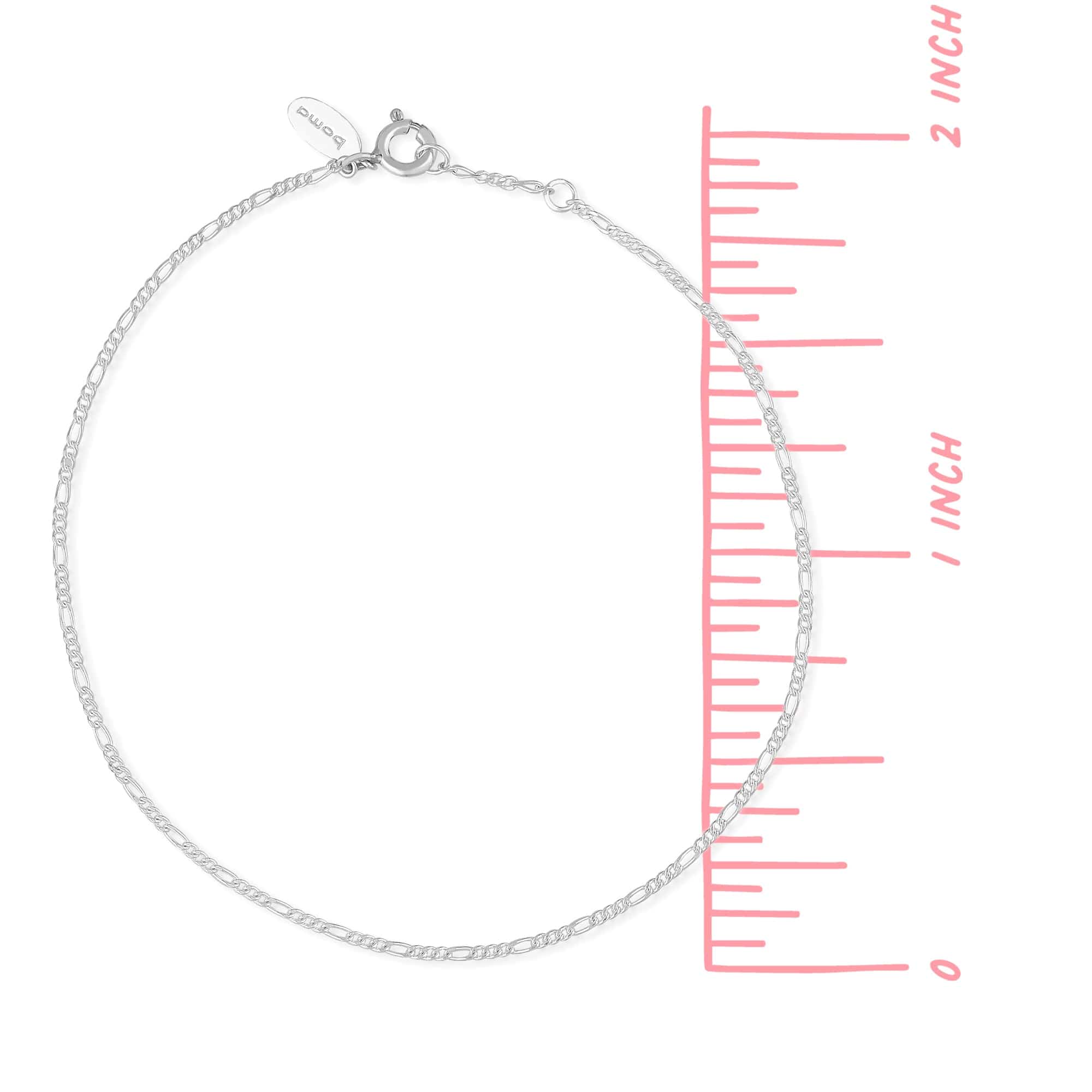 Boma Jewelry Anklets Figaro Chain Anklet 9"
