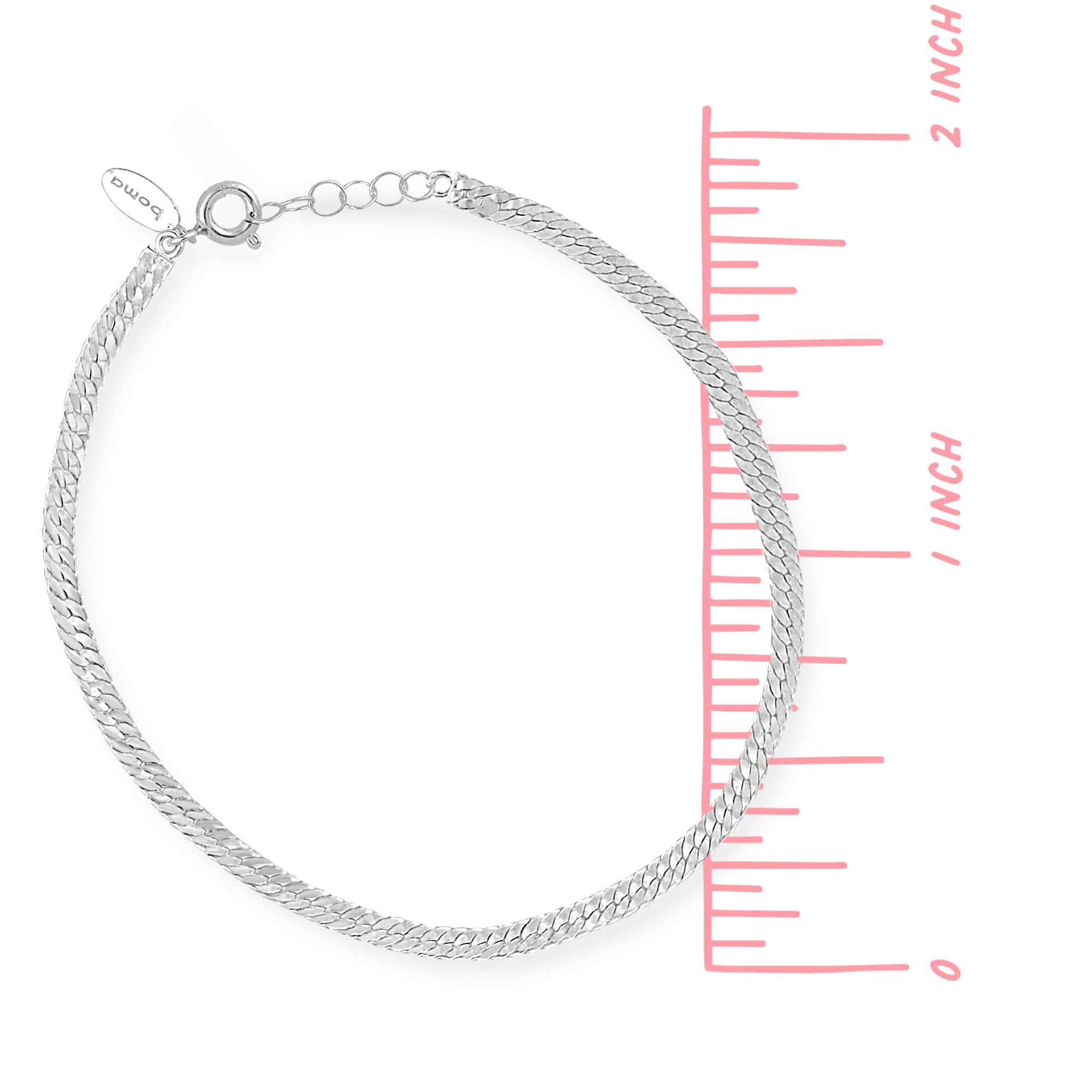 Boma Jewelry Anklets Herringbone Chain Anklet 9"