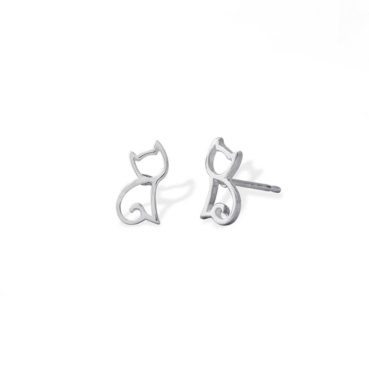 Boma Jewelry Cat Design Stud Earrings