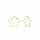 Boma Jewelry Earrings 14K Gold Plated / 0.8" Star Wire Hoops