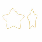 Boma Jewelry Earrings 14K Gold Plated / 1.9" Star Wire Hoops