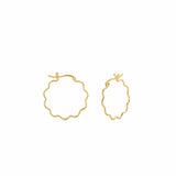 Boma Jewelry Earrings 14K Gold Plated / 1" Bubble Hoops
