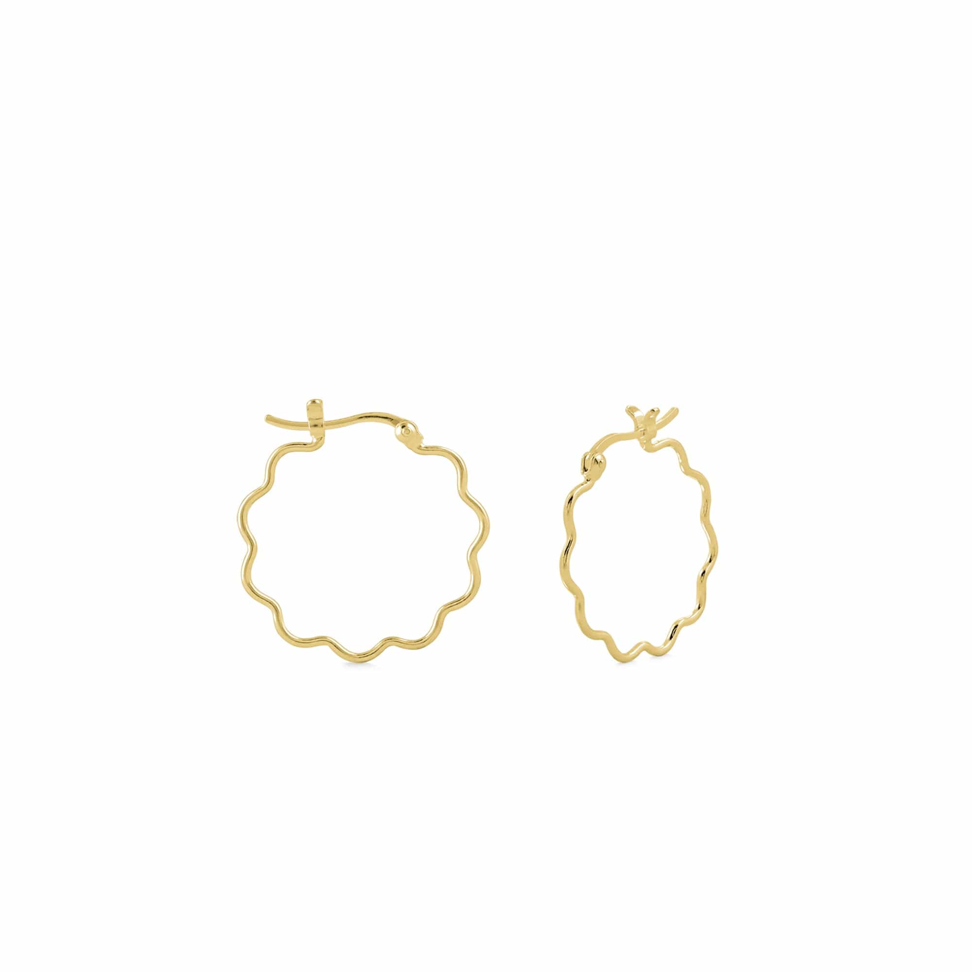 Boma Jewelry Earrings 14K Gold Plated / 1" Bubble Hoops