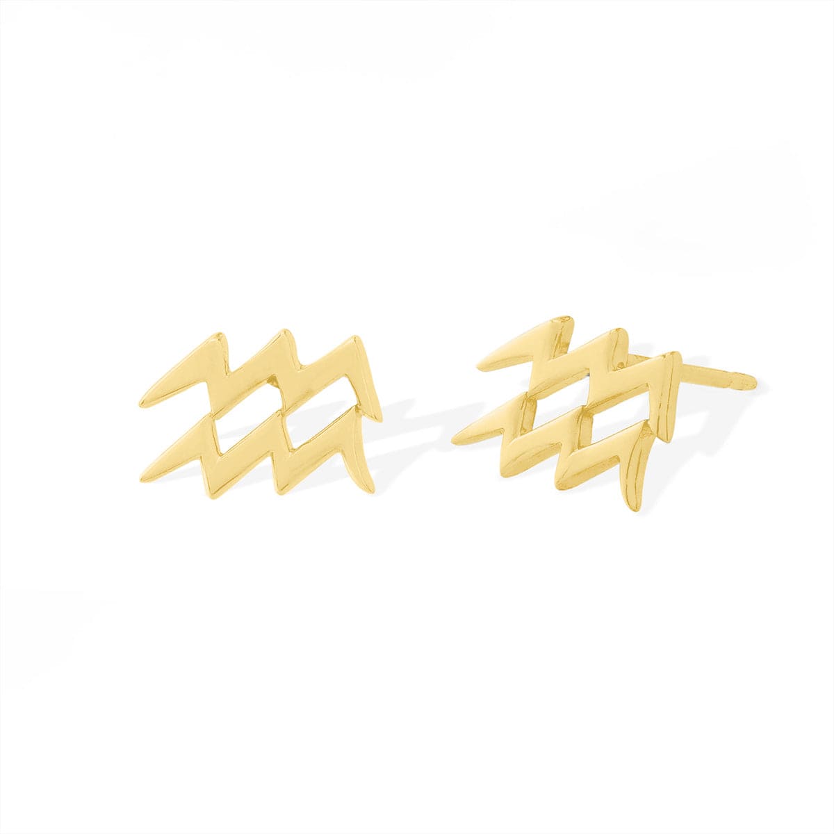 Boma Jewelry Earrings 14K Gold Plated / Aquarius Zodiac Studs