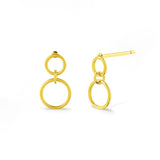 Boma Jewelry Earrings 14K Gold Plated Double Round Loop Studs