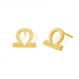 Boma Jewelry Earrings 14K Gold Plated / Libra Zodiac Studs
