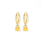 Boma Jewelry Earrings 14K Gold Plated Lock Hoops