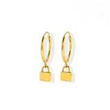 Boma Jewelry Earrings 14K Gold Plated Lock Hoops