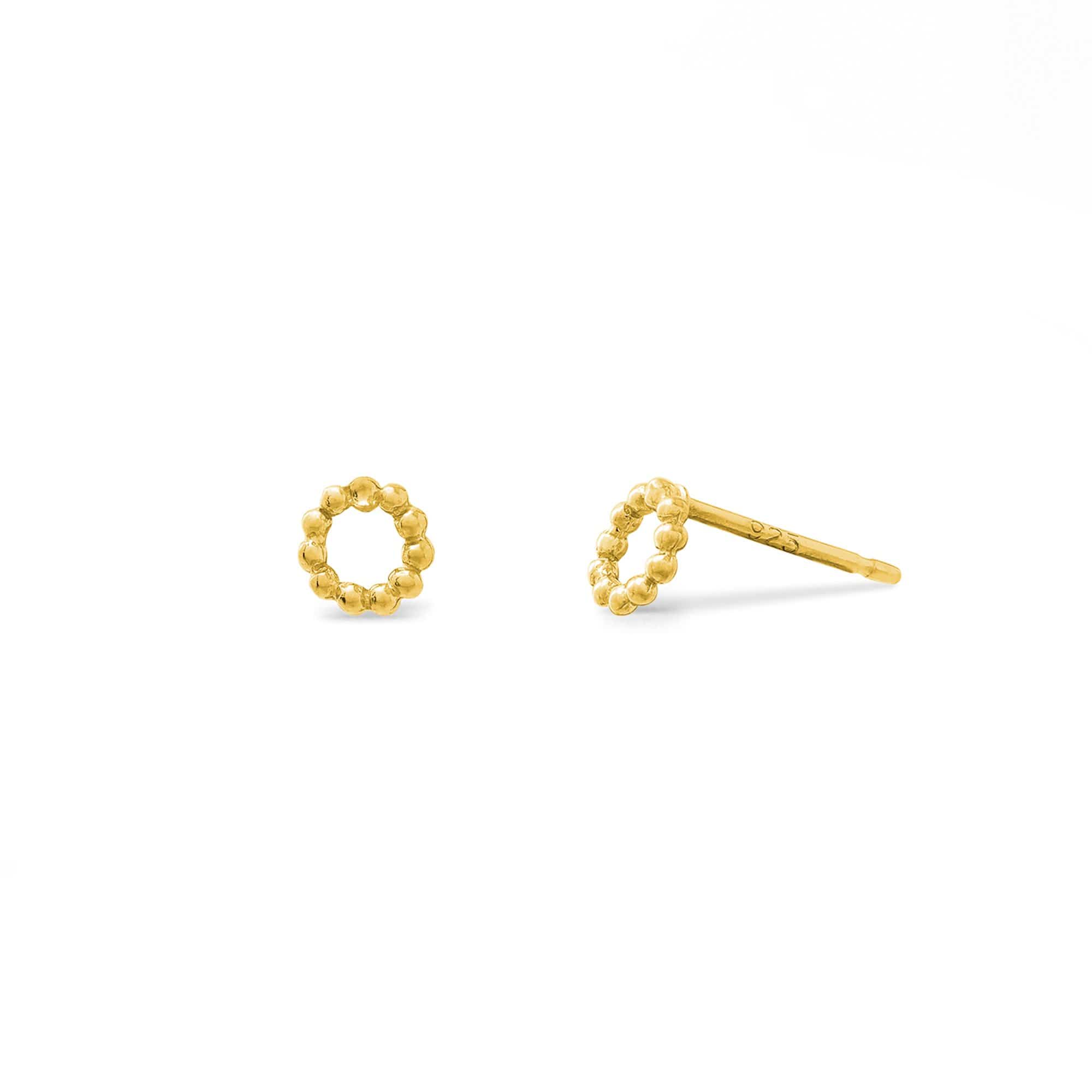 Boma Jewelry Earrings 14K Gold Plated Mini Open Circle Dot Studs