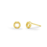 Boma Jewelry Earrings 14K Gold Plated Mini open circle studs earring sterling silver