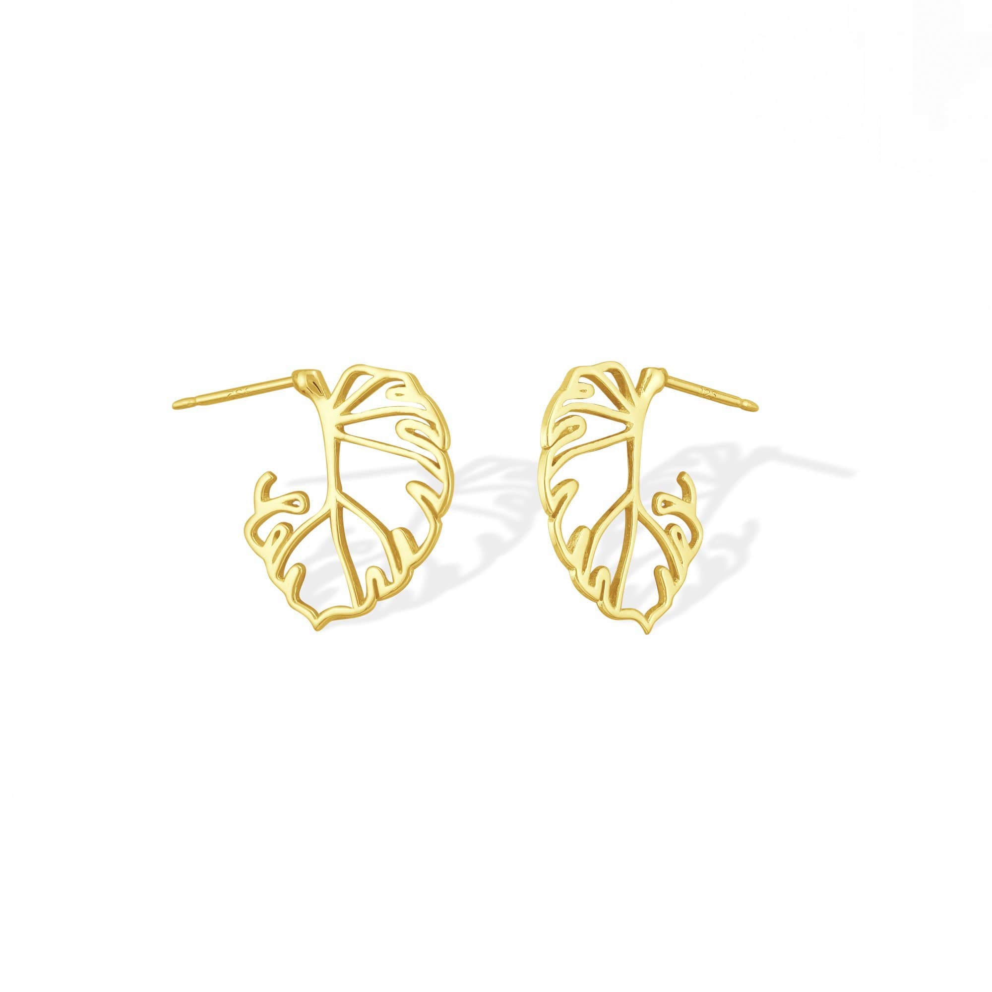 Boma Jewelry Earrings 14K Gold Plated Monstera Leaf Earrings