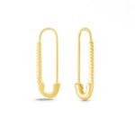 Boma Jewelry Earrings 14K Gold Plated Safety Pin Hoop Earrings