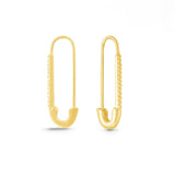 Boma Jewelry Earrings 14K Gold Plated Safety Pin Hoop Earrings