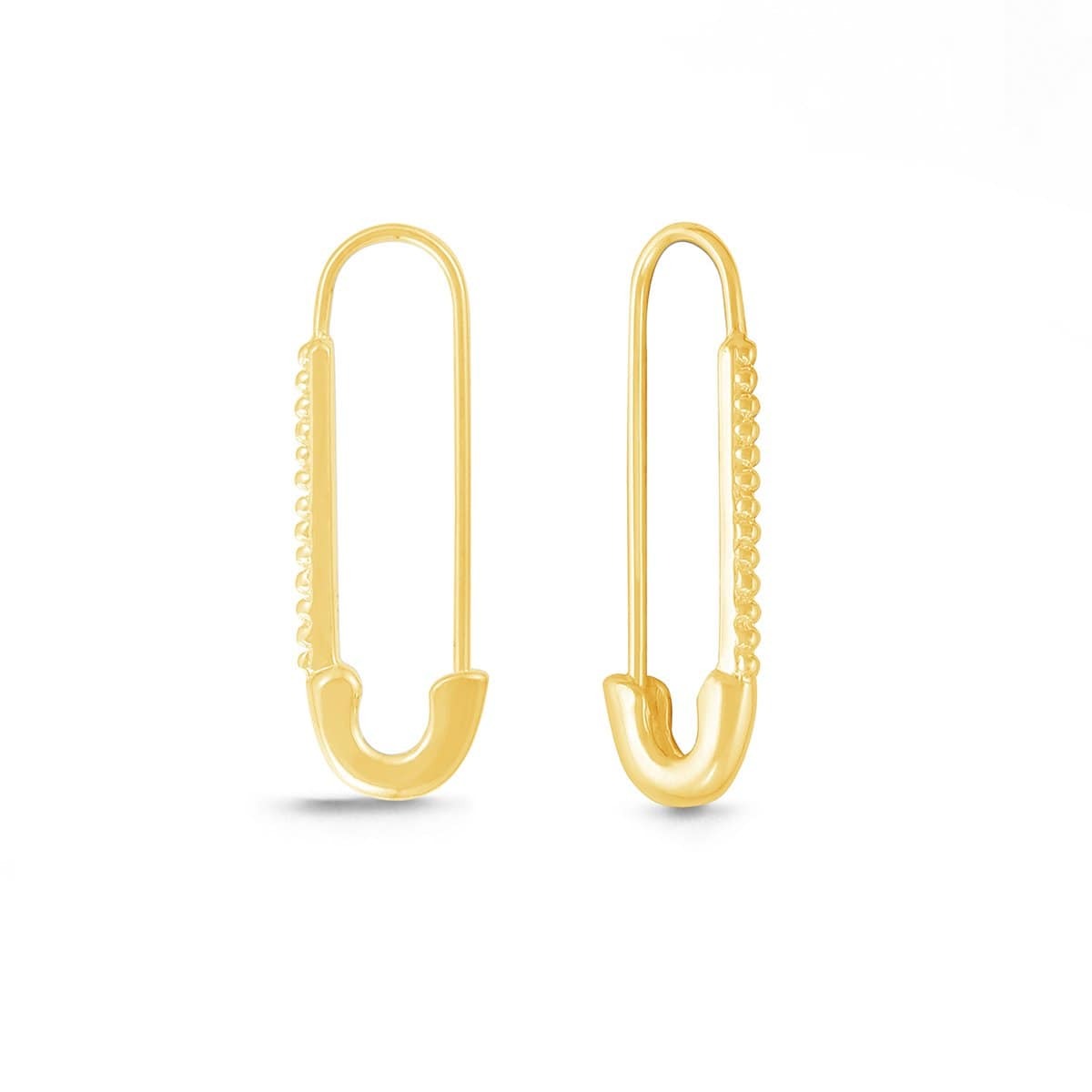 Boma Jewelry Earrings 14K Gold Plated Safety Pin Hoop Earrings