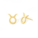 Boma Jewelry Earrings 14K Gold Plated / Taurus Zodiac Studs