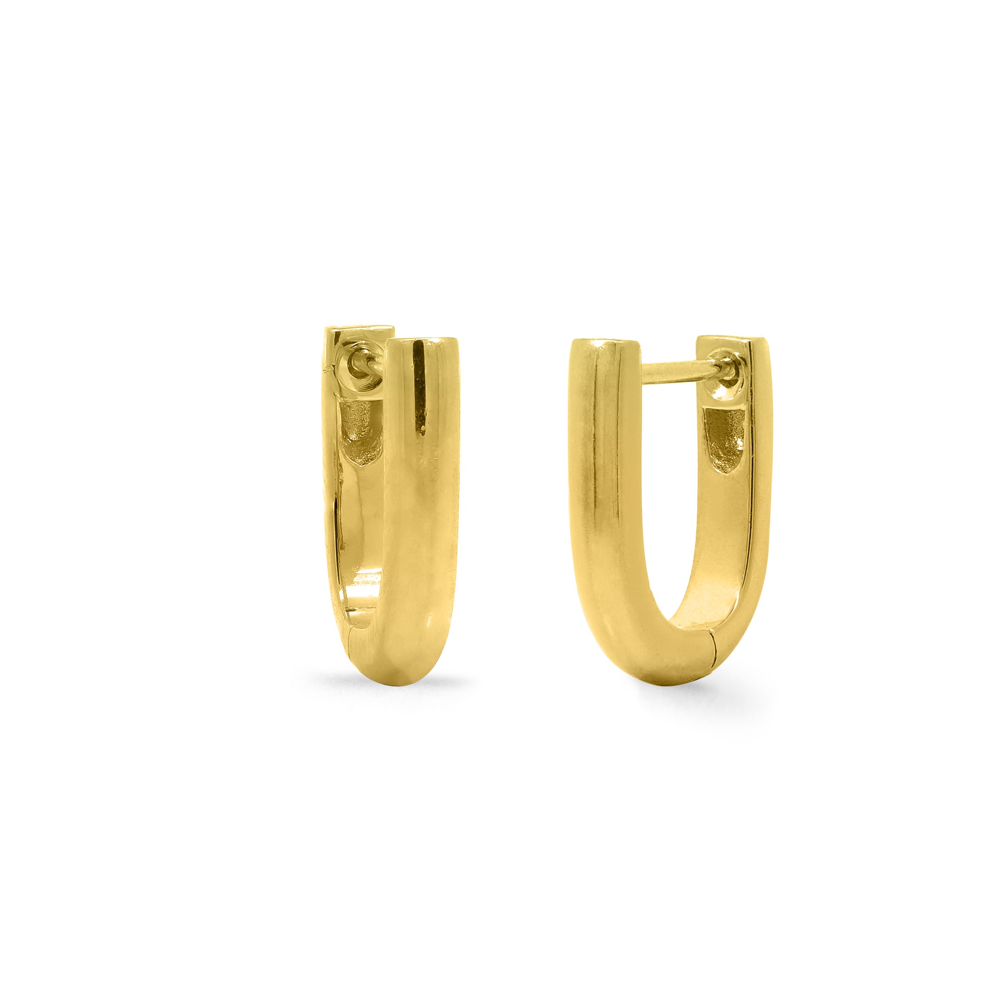 Boma Jewelry Earrings 14K Gold Plated U-Shape Huggie Hoops