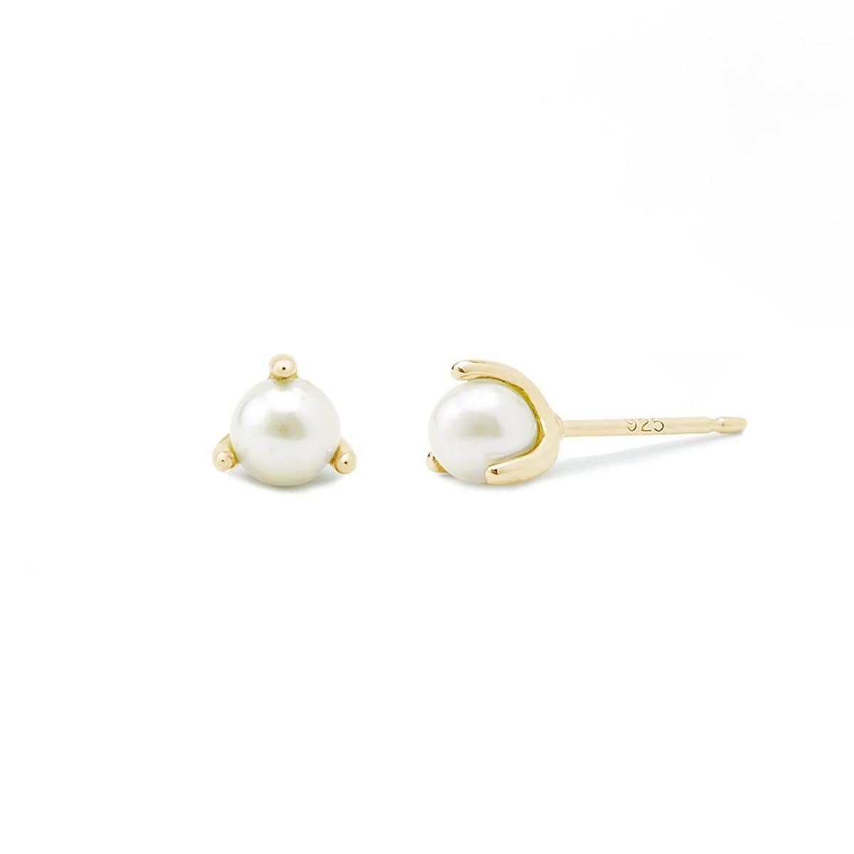 Boma Jewelry Earrings 14K Gold Vermeil Belle Pearl Studs